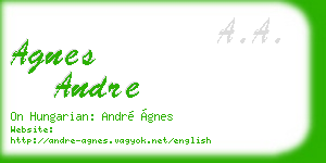 agnes andre business card
