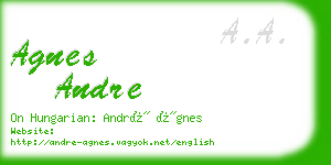 agnes andre business card